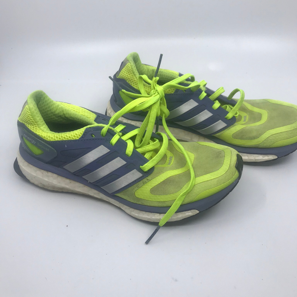 Adidas Boost Lime Green and Gray Sneakers Size 6.5 - Picture 6 of 8